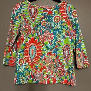 Colorful Floral Women's Top NWOT